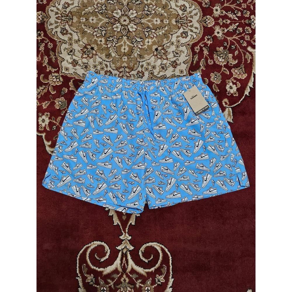 Nike Swim Mens XL Blue Air Force 1 Sneaker Print Swim Trunks NESSF516-438 NEW